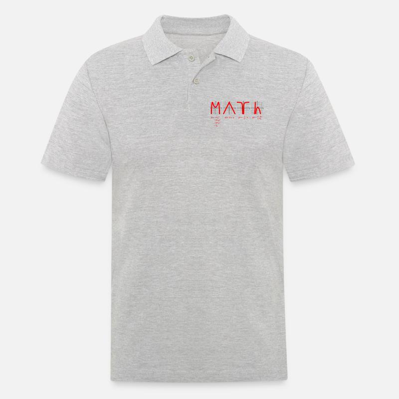Math with Functions red - Männer Poloshirt - Grau meliert