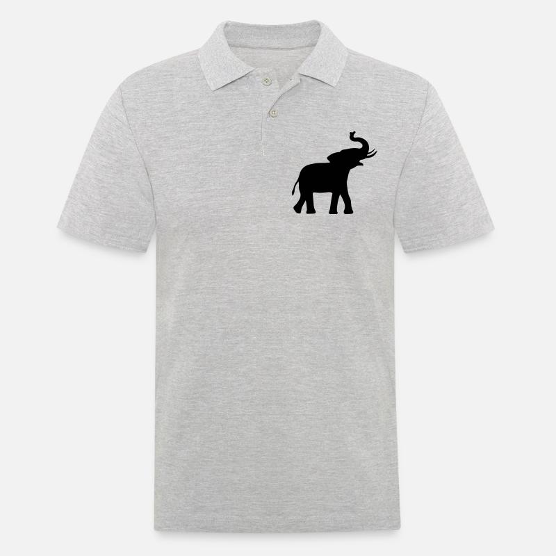 Elefant Silhouette Geschenkidee Elephant - Männer Poloshirt - Grau meliert