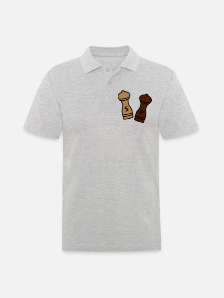 Peper en zout / cadeau idee hobbykok / kruiden - Mannen poloshirt - grijs gemêleerd