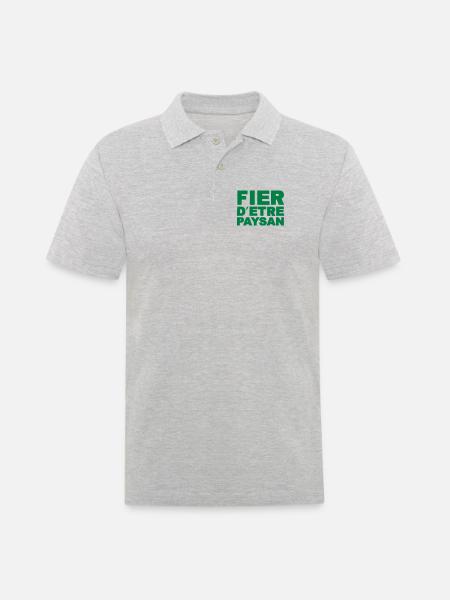 Fier d être Paysan - Polo Homme - gris chiné