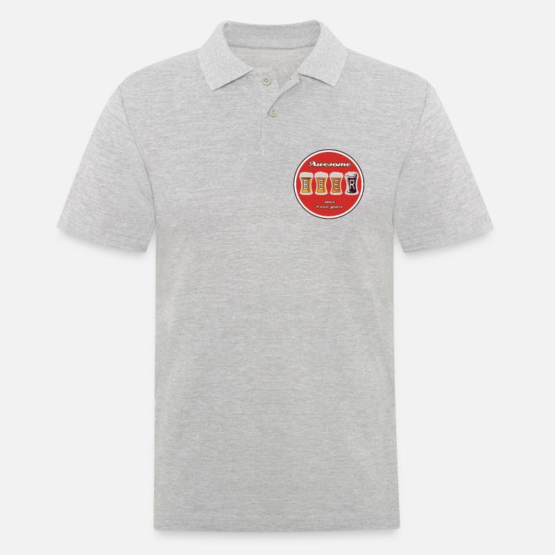 Beer Logo - Männer Poloshirt - Grau meliert