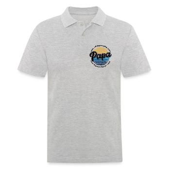 Papa Retro Sunset Script - Men's Polo Shirt - heather grey - Front - Kai (181cm)
