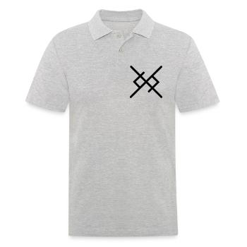 Ewige Liebe in Wikingerrunen - Männer Poloshirt - Grau meliert - Vorne - Kai (181cm)