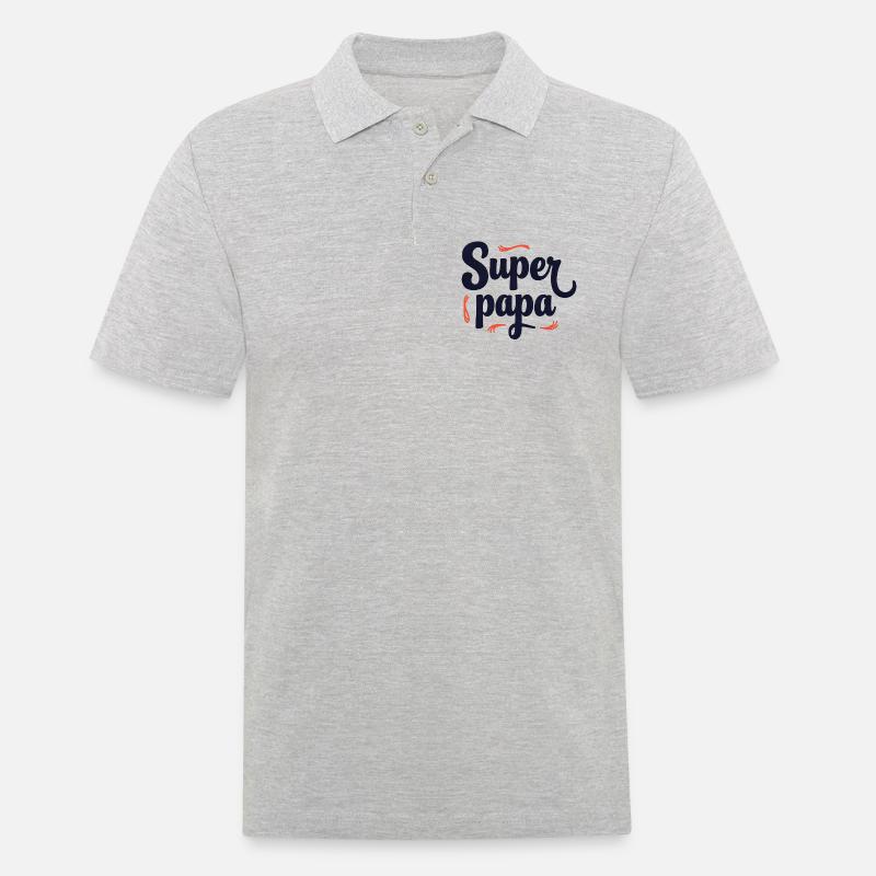 Super Dad Script Sewing - Men's Polo Shirt - heather grey