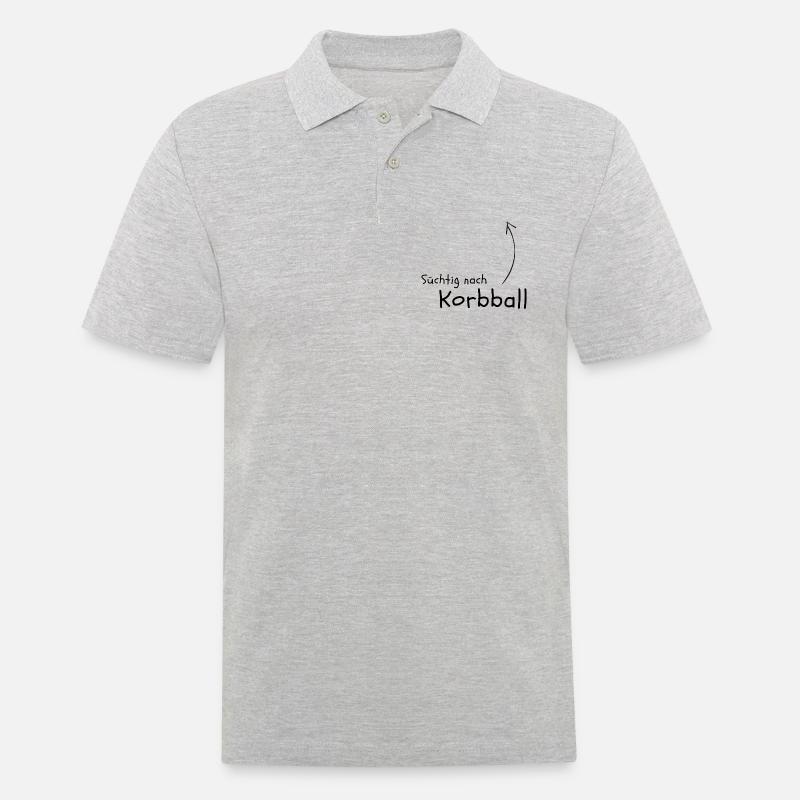 Süchtig nach Korbball - Männer Poloshirt - Grau meliert