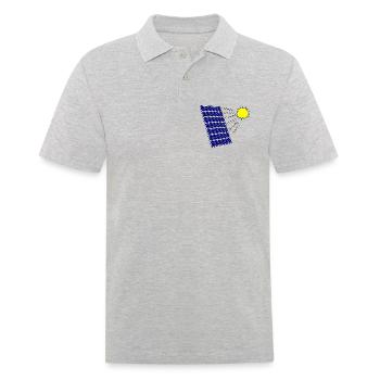 Solarpanel mit Sonneneinstrahlung und Sonne - Männer Poloshirt - Grau meliert - Vorne - Kai (181cm)