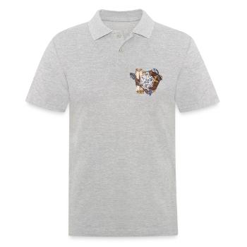 Rollenspiel Tabletop D20 Würfel Geschenk Kleriker - Männer Poloshirt - Grau meliert - Vorne - Kai (181cm)