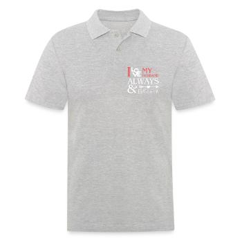 J’adore mon mari, cadeau romantique - Polo Homme - gris chiné - Devant - Kai (181cm)