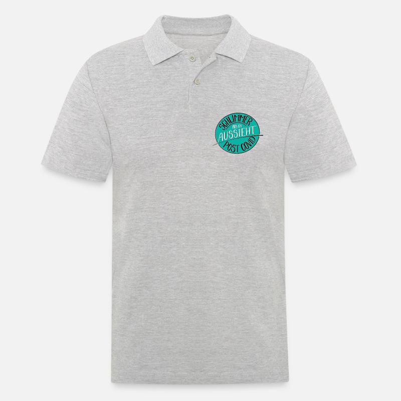 Schlimmer als es aussieht, Post Covid - Männer Poloshirt - Grau meliert