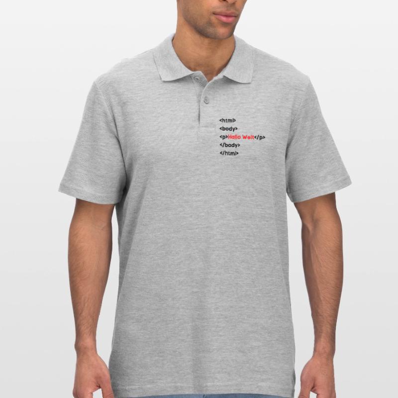 Hallo Welt HTML – Lustiges Programmierer & Coding  Männer Poloshirt