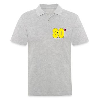 80s BIG - Männer Poloshirt - Grau meliert - Vorne - Kai (181cm)