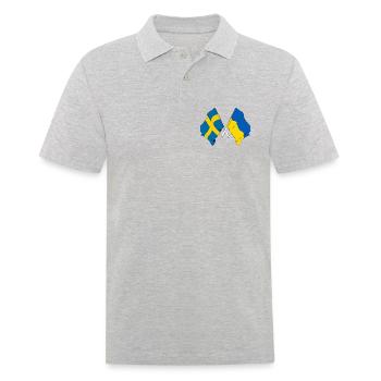 Drapeau de la Suède, drapeau de l’Ukraine - Polo Homme - gris chiné - Devant - Kai (181cm)