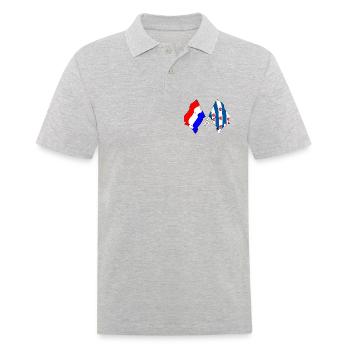 Flagge der Niederlande, Friesland gekreuzt - Männer Poloshirt - Grau meliert - Vorne - Kai (181cm)