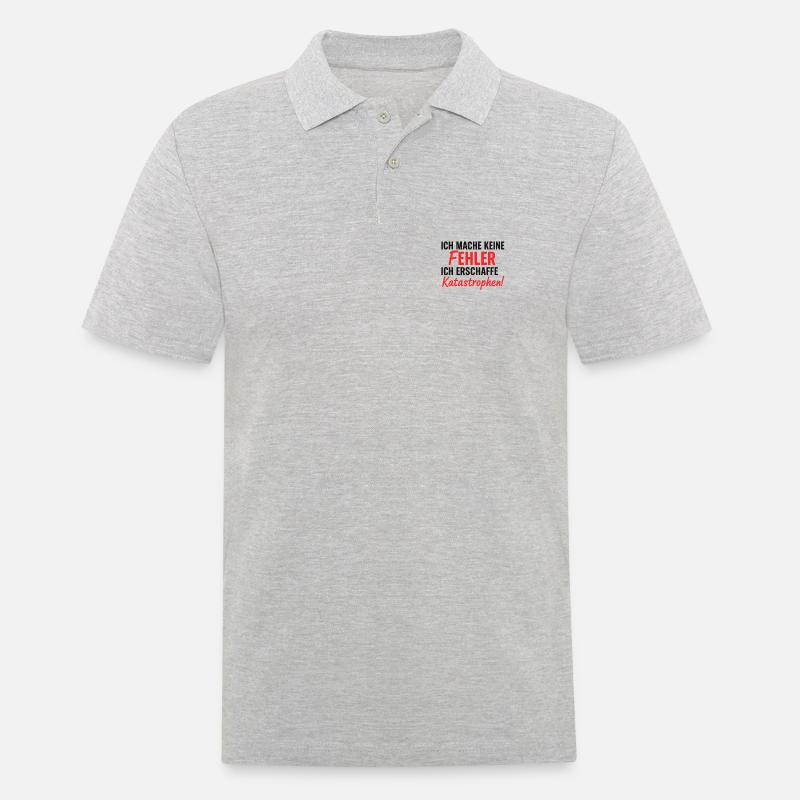 Ich erschaffe Katastrophen Fehlerfrei - Männer Poloshirt - Grau meliert