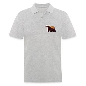 Honigdachs - Männer Poloshirt - Grau meliert - Vorne - Kai (181cm)