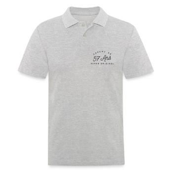 Cadeau 57 ans  - Polo Homme - gris chiné - Devant - Kai (181cm)