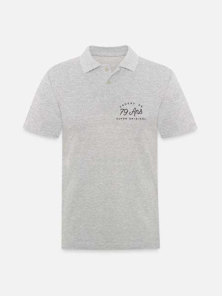 Cadeau 79 ans - Polo Homme - gris chiné
