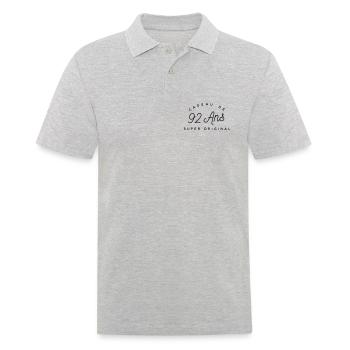 Cadeau 92 ans  - Polo Homme - gris chiné - Devant - Kai (181cm)