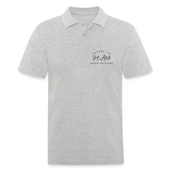 Cadeau 91 ans  - Polo Homme - gris chiné - Devant - Kai (181cm)