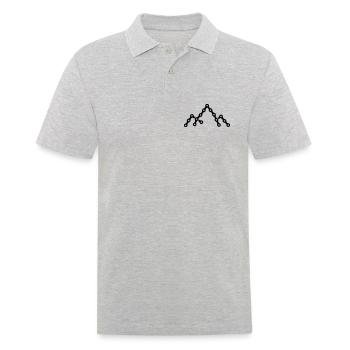 Fahrradkette mit Bergsilhouette - Männer Poloshirt - Grau meliert - Vorne - Kai (181cm)