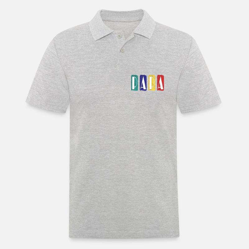 PAPA Zebra Farbpanel - Männer Poloshirt - Grau meliert