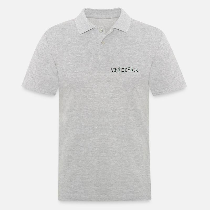 vibecoder_mono bug - Polo Homme - gris chiné