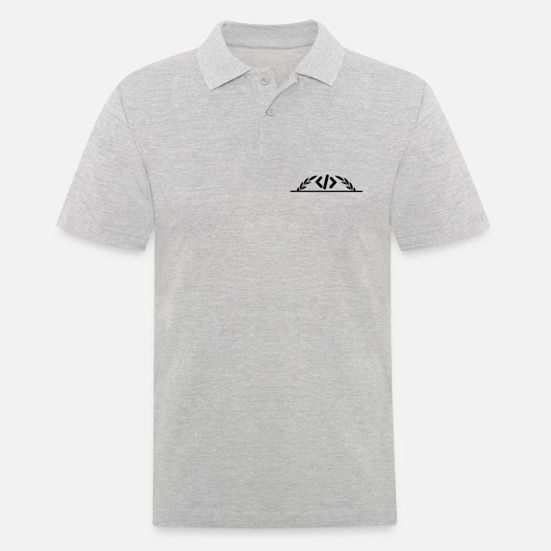 Code-Logo im halben Lorbeerkranz - Männer Poloshirt - Grau meliert