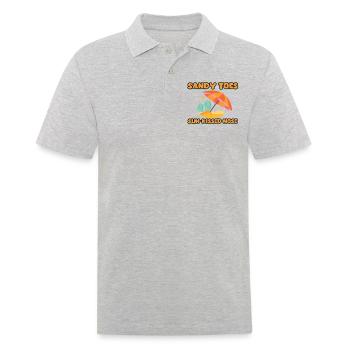 Drôle de dicton pour la plage et les vacances d’été - Polo Homme - gris chiné - Devant - Kai (181cm)