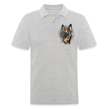 The King Malinois - Men's Polo Shirt - heather grey - Front - Kai (181cm)