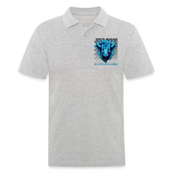 Only bison we like to drink in herds, humorous - Men's Polo Shirt - heather grey - Front - Kai (181cm)