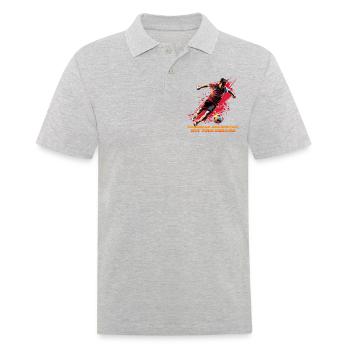 A footballer in dynamic action, modern pop-art - Men's Polo Shirt - heather grey - Front - Kai (181cm)