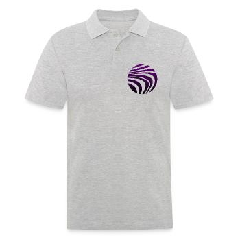 Psychedelisches Muster Violett Verlauf - Männer Poloshirt - Grau meliert - Vorne - Kai (181cm)