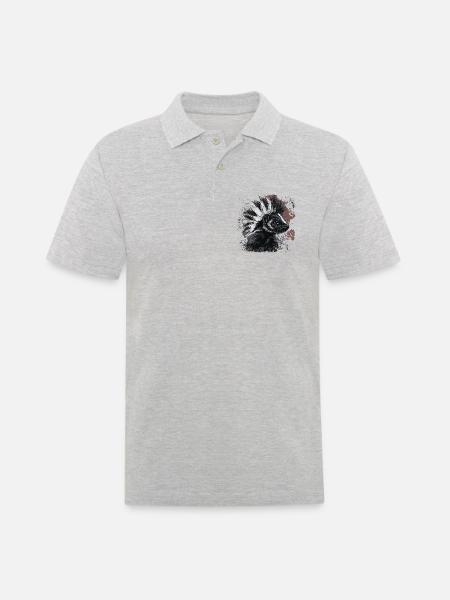 Lustiges Punkrock Stinktier - Männer Poloshirt - Grau meliert