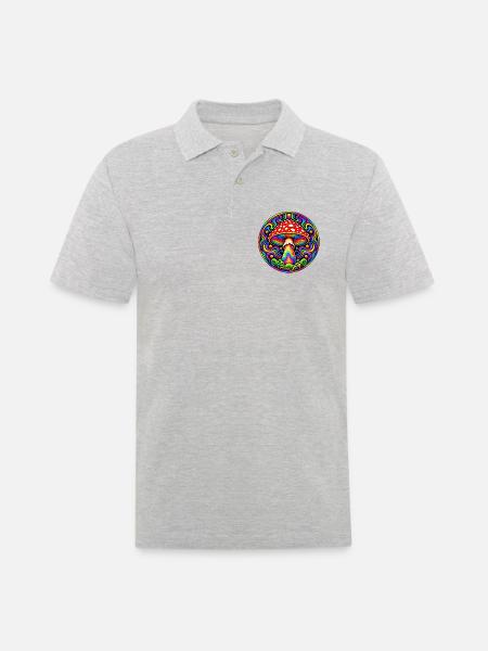 Fliegenpilz - Männer Poloshirt - Grau meliert