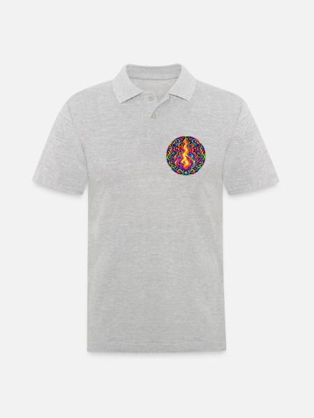 Feuer - Männer Poloshirt - Grau meliert