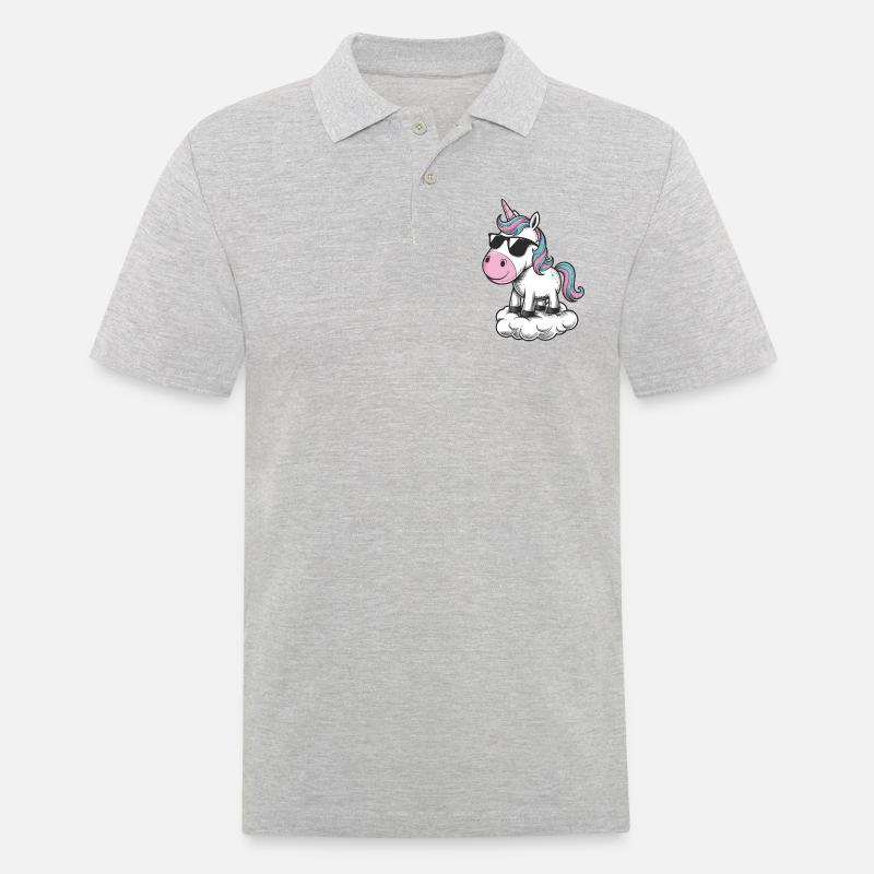 colles Einhorn - Männer Poloshirt - Grau meliert