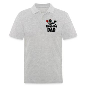 Table Tennis Katze Pingpong Black Cat Dad Outfit - Polo Homme - gris chiné - Devant - Kai (181cm)