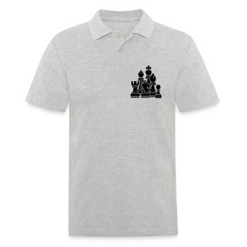 schachfiguren - Männer Poloshirt - Grau meliert - Vorne - Kai (181cm)