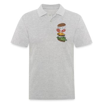 Burger Schichten fast food cheeseburger lecker - Männer Poloshirt - Grau meliert - Vorne - Kai (181cm)