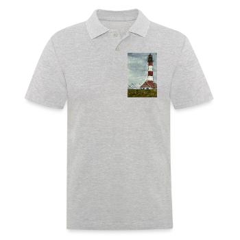 Lighthouse Westerheversand North Sea Coast Moin Coast - Men's Polo Shirt - heather grey - Front - Kai (181cm)