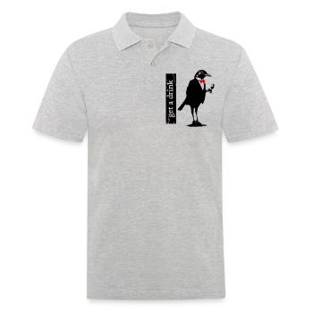 get a drink bird - Männer Poloshirt - Grau meliert - Vorne - Kai (181cm)