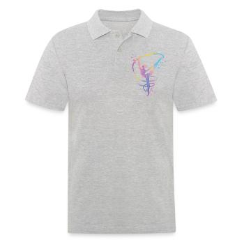 Gymnastin Mit Band Rhythmische Sportgymnastik - Männer Poloshirt - Grau meliert - Vorne - Kai (181cm)