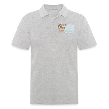 Défendez l’amour Soutien Acceptez Soyez gentil - Polo Homme - gris chiné - Devant - Kai (181cm)