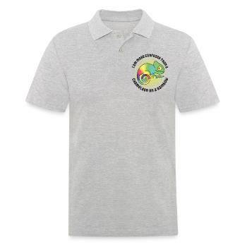 I'm more confused than a chameleon - Men's Polo Shirt - heather grey - Front - Kai (181cm)