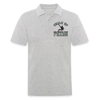 Kreide Und Zerquetsche Deine Ängste Beim Bouldern - Männer Poloshirt - Grau meliert - Vorne - Kai (181cm)