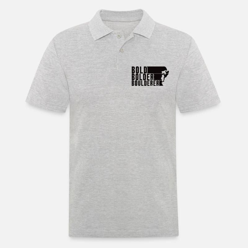 Bold Bolder Boulderer Boulder Bouldern - Männer Poloshirt - Grau meliert