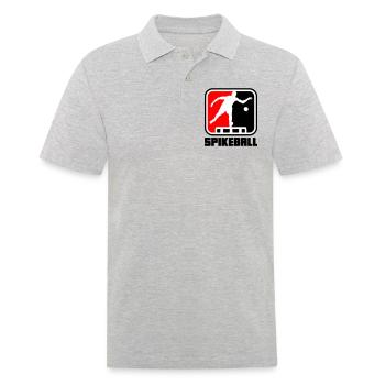 Farben änderbar | Roundnet Spike Ball Spikeball - Männer Poloshirt - Grau meliert - Vorne - Kai (181cm)