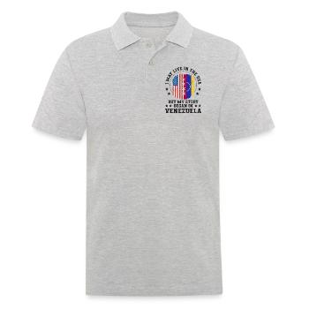 I May Live In The USA But My Story Began In - Männer Poloshirt - Grau meliert - Vorne - Kai (181cm)