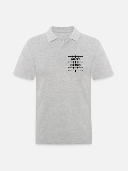 SOCCER FAN Tischfußball - Männer Poloshirt - Grau meliert