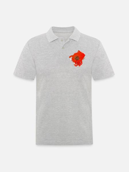 Flowers Rose orange - Men's Polo Shirt - heather grey